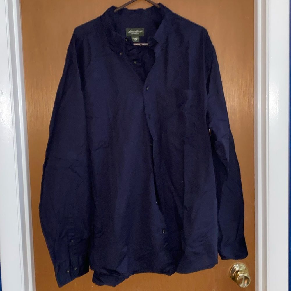 Mens Eddie Bauer button down relaxed fit shirt long sleeve XLT